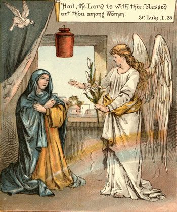 Angel greets Mary